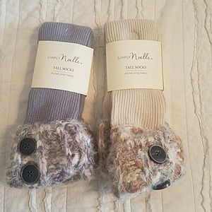 **TWO PAIRS** Simply Noelle Tall Socks